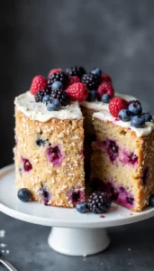 Berry Coconut Dog Birthday Cake Recipe with Mixed Berries and Yogurt Frosting